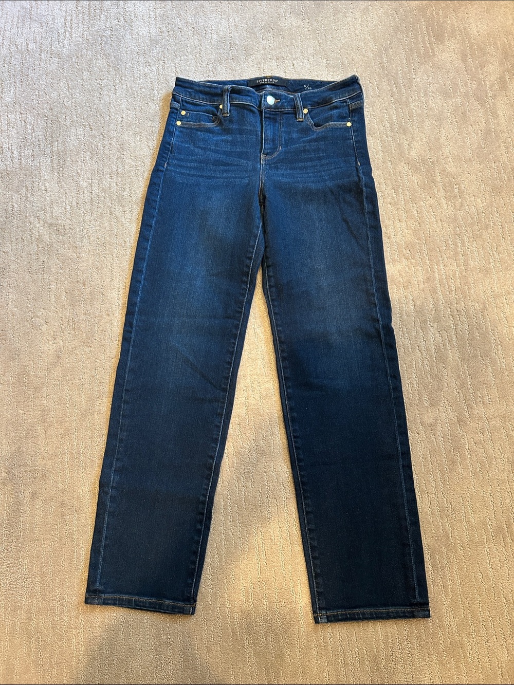 Liverpool Dark Indigo Straight-Leg Women's Jeans